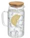 Gerimport Water / sapkan - met bamboe deksel - 1,1 ltr - glas - schenkkan