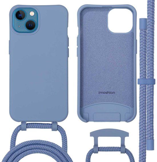 imoshion Hoesje - Geschikt voor iPhone 13 - Color Backcover met afneembaar koord geschikt voor MagSafe - Ash Blue