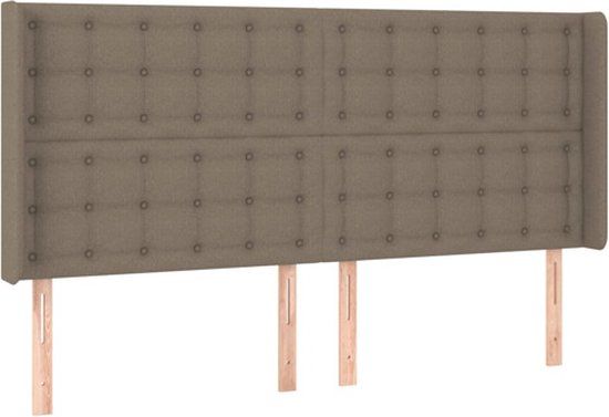 VidaXL Hoofdbord Taupe 183x16x118/128 cm Stof
