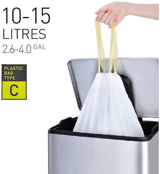 EKO Afvalzakken Type C - 10-15 Liter - 20 Zakken - Met Trekbandsluiting
