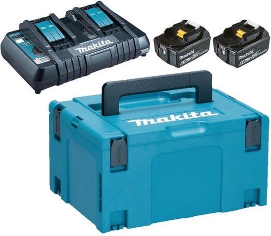 Makita Accu Starterset 18V DC18RD 2xBL1860B - 198077-8 - Incl. Mbox