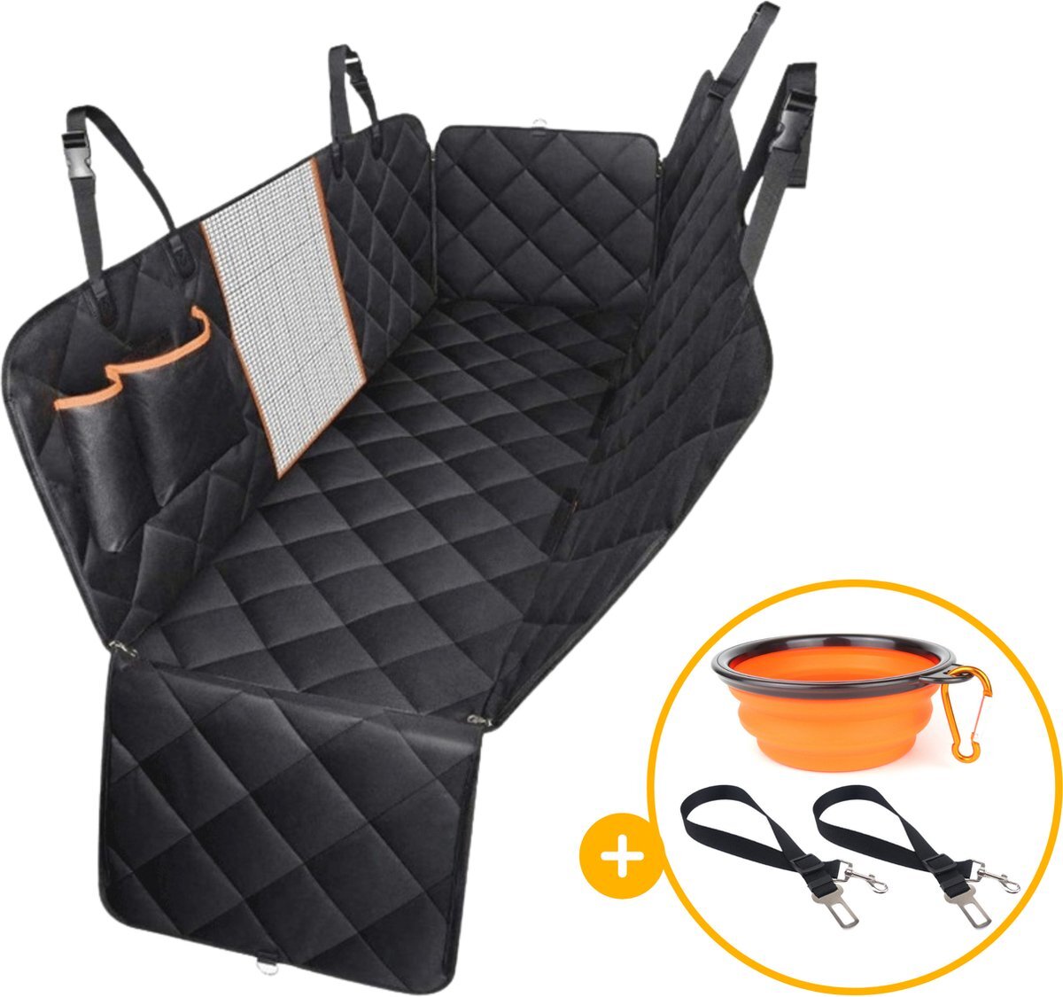 Quzi Hondendeken Auto Achterbank & Kofferbak met Doorkijkgaas