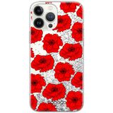 ERT GROUP mobiel telefoonhoesje voor Apple iPhone XR, Babaco patroon Flowers 018, glitter overloopeffect
