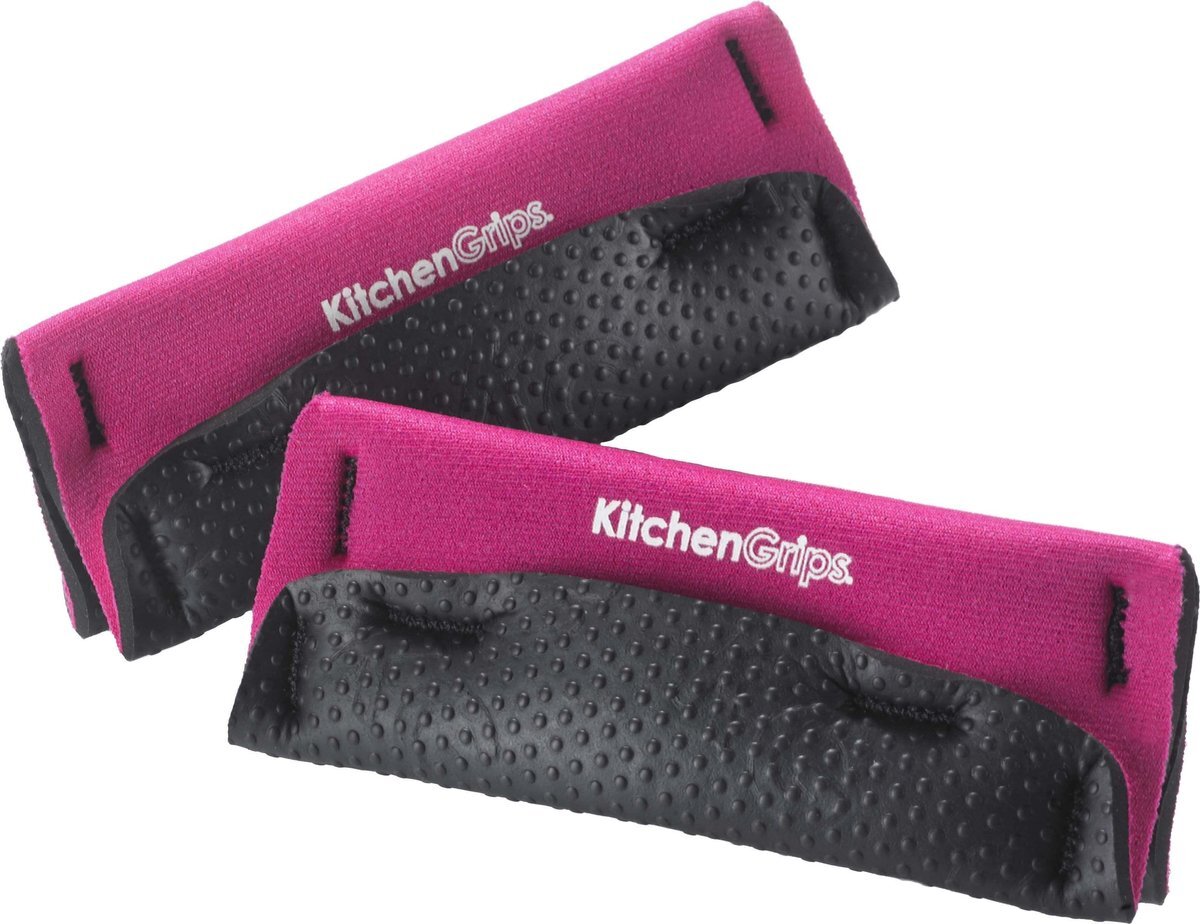 Kitchengrips KitchenGrips - FLXAprene pannenlap - pannenhouder - neopreen - 2 stuks - roze/zwart