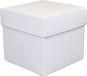 Merkloos Luxe cadeaudoosje met deksel - wit metallic - 10 x 10 x 10 cm - vierkant