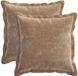 vidaXL - Taie d'oreiller - 2 pièces - Bois - Marron - 35 x 35 cm - Tissu chenille