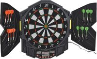 HOMCOM Elektronisch dartbord met deur, 216 spellen, 12 pijlen, 4 LED's