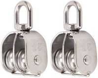 Merkloos / Sans marque Dailygoody - Dubbele Katrol - Roestvrij Staal - Zilver - 2 Stuks M25