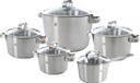 BK Conical Glass Pannenset 5-delig - RVS - Inductie - Zilver