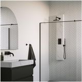 Brauer Black Edition Thermostatisch Douchepaneel Calacatta Gold - 20 cm - 2-weg - Mat Zwart