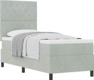 vidaXL Boxspring bed met matras Lichtgrijs 80 x 200 cm Fluweel