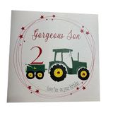 Wit White Cotton Cards Gorgeous Son Happy 2nd Birthday Card (Code XNS2)