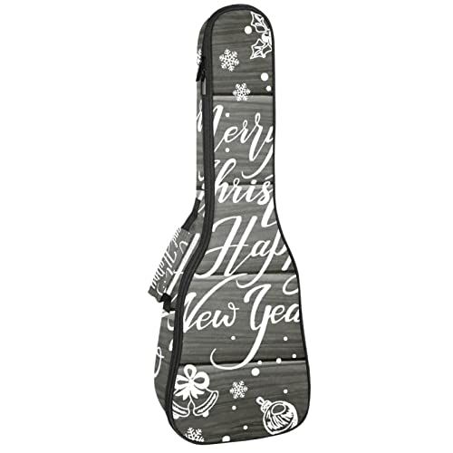 Mersov Tenor Ukulele Gigbag Waterdichte Ukelele Case Gewatteerde Rugzak, Geweldig voor Sopraan Concert (21/23/24") Vrolijk Kerstfeest & Gelukkig Nieuwjaar