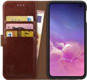 Rosso Element Book Case Wallet Hoesje Geschikt voor Samsung Galaxy S10E | Portemonnee | 3 Pasjes | Magneetsluiting | Stand Functie | Bruin