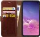 Rosso Element Book Case Wallet Hoesje Geschikt voor Samsung Galaxy S10E | Portemonnee | 3 Pasjes | Magneetsluiting | Stand Functie | Bruin
