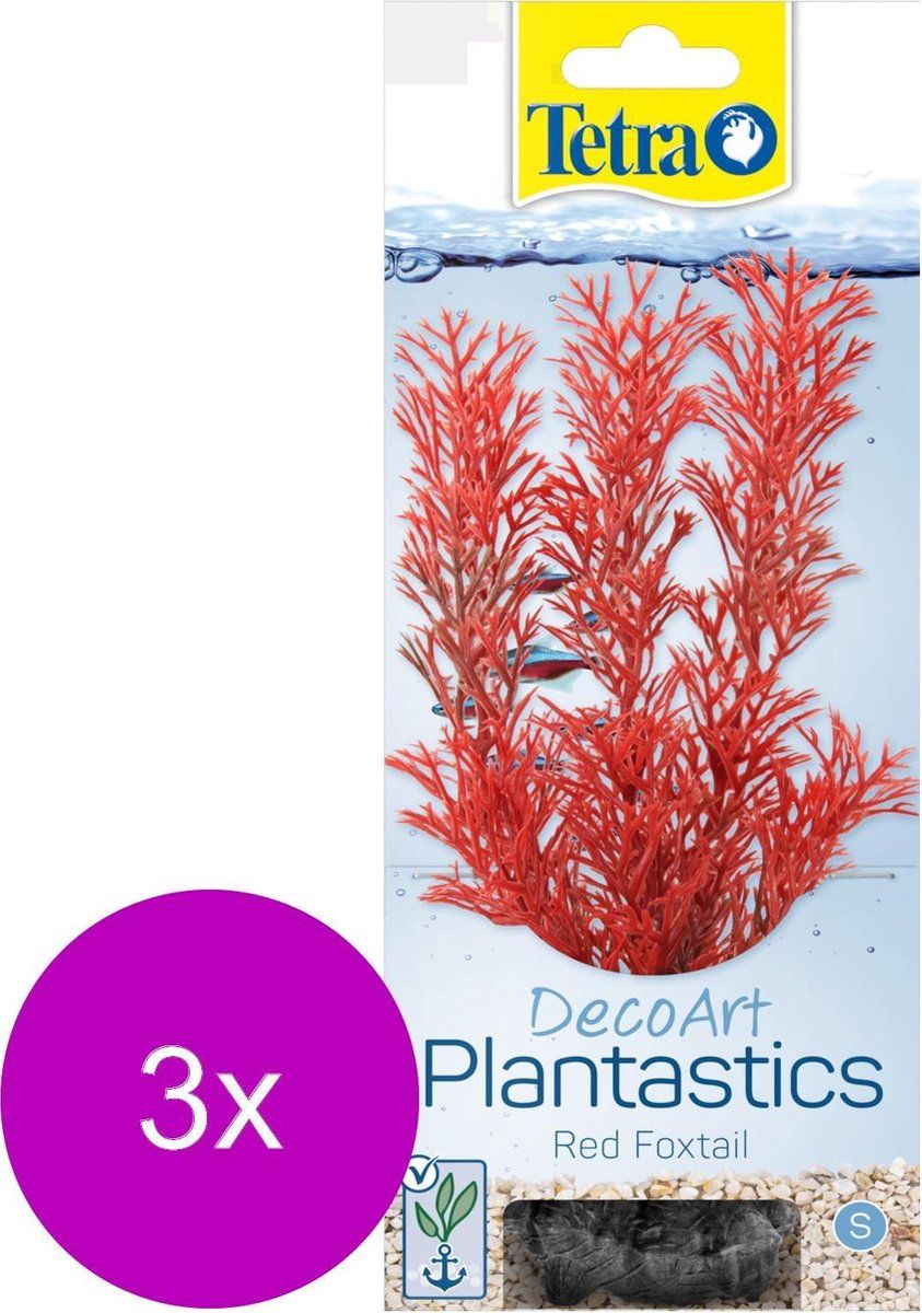 Tetra Decoart Plantastics Foxtail 22 cm - Aquarium Kunstplant - 3 x Small