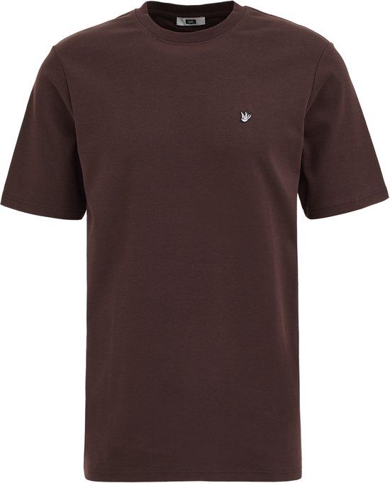 WE Fashion Heren regular fit T-shirt Dark brown Katoen XL