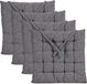 Giftdecor Decorama Stoelkussen - 4x - binnen/buiten - donkergrijs - 40 x 40 x 5 cm - polyester