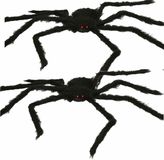 Fiestas Guirca Fiestas Horror Spin Groot - 2x - Halloween Decoratie/Versiering - Zwart - 70 cm