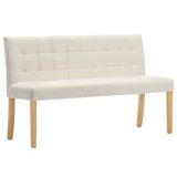 vidaXL Bankje 140 cm fluweel crèmekleurig