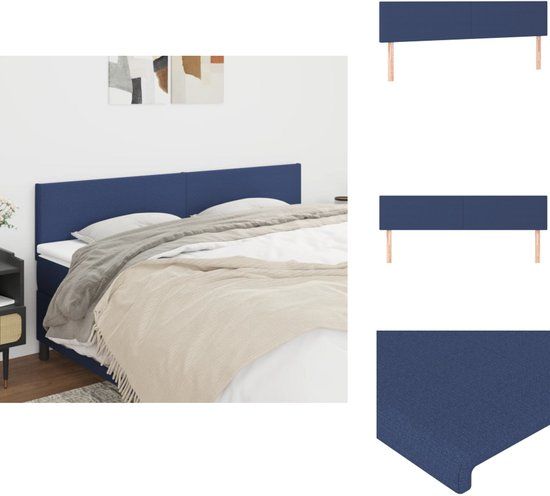 VidaXL Hoofdbord Blauw Stof 200x5x78/88 cm