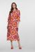 Geisha Midi-jurk met tropische print - Viscose/Polyamide - Driekwart mouw - Klassieke kraag - Zijzakken - A-lijn - Casual - Vrouwen - Print (multicolor)