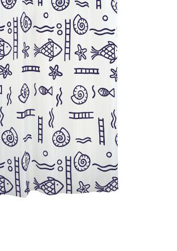 Ridder 46413S-350 douchegordijn textiel ca. 240 x 180 cm Nepttun blauw inclusief ringen