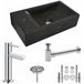 Wiesbaden Lavabo en pierre naturelle - 40x22x10cm - Gauche - Complet