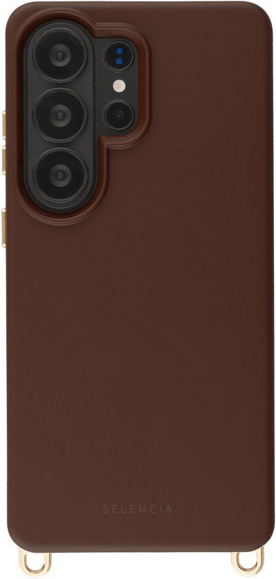 Selencia Rivièra MagSafe Backcover met afneembare haakjes voor de Samsung Galaxy S26 Ultra - Choco Brown