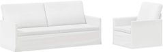 vidaXL Canapé 2 places Blanc Tissu
