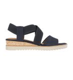 Jana Wedge/Plat Sandalen, veganistisch, voor dames, Navy Blauw
