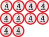 Bellatio Decorations 4 jaar leeftijd verjaardag sticker - 20x - rond - Dia 9 cm - 4 jaar jubileum - versiering
