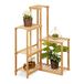 Relaxdays plantenrek hoek, plantenstandaard met 6 etages, plantenetagère voor binnen, HBD: 101x62x62 cm, natuur