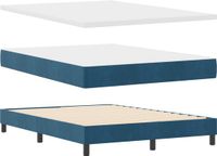 vidaXL Boxspringbed met matras, donkerblauw, 190 x 140 cm, polyester