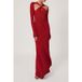 Reiss Robe mi-longue en maille découpée Rouge