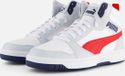 Puma Rebound V6 Mid Sneakers Junior - lichtgrijs/wit/rood - Maat 36