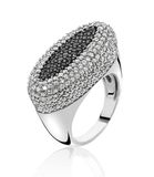 Orphelia Ring Black & White - 925 Zilver - Zirkonia - Maat 50