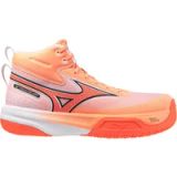 Mizuno Neo Jump Mid Volleybal Schoenen Unisex Flamingo Koraal/Lava Oranje/Wit Hoog Synthetisch/Textiel Maat 45
