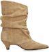 Sacha Dames Beige Suède Enkellaarsjes met Hak - Maat 38
