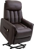 HOMCOM fauteuil - bruin - met ligfunctie - met afstandsbediening