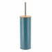 Tendance Toilet/badkamer toiletborstel met houder - Bamboo Vibe - petrol - D10 x H40 cm