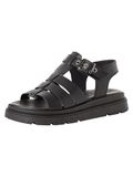 Tamaris - Dames - Platte sandalen - Zwart - Maat 39