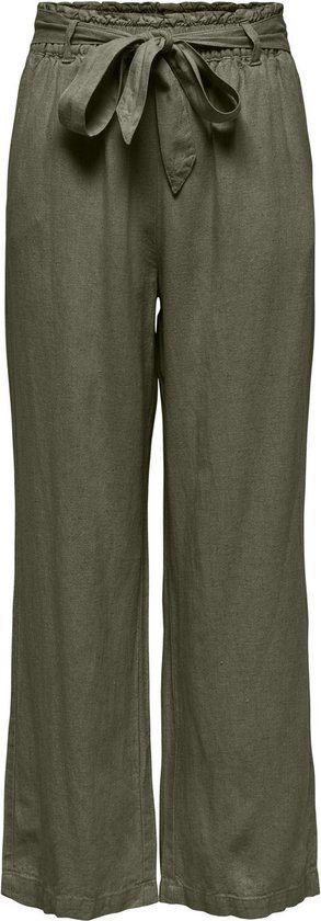 JDY JDYSAY Linen Blend Wide Leg Pants - Women's Size 40 - Kalamata