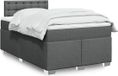 vidaXL Boxspring met matras stof donkergrijs 120x200 cm