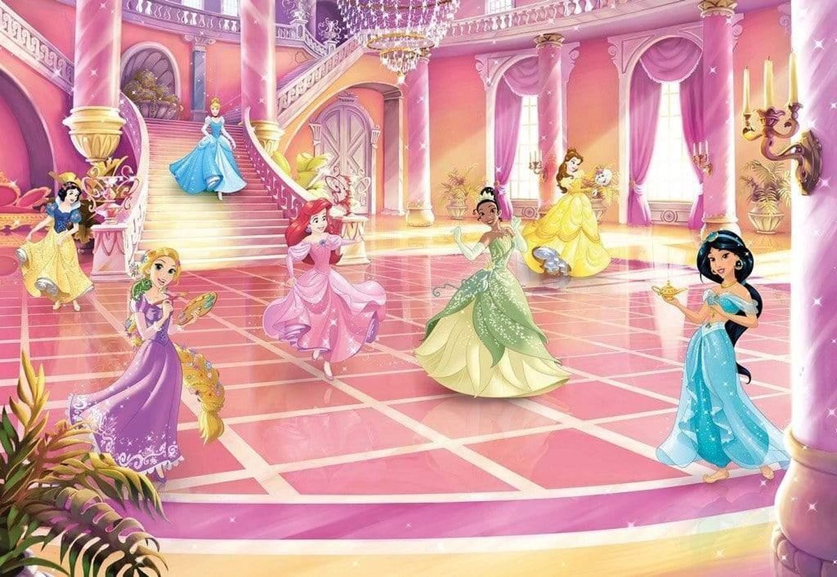 KOMAR Disney Princess Glitzerparty Disney Prinsessen Fotobehang 368x254cm