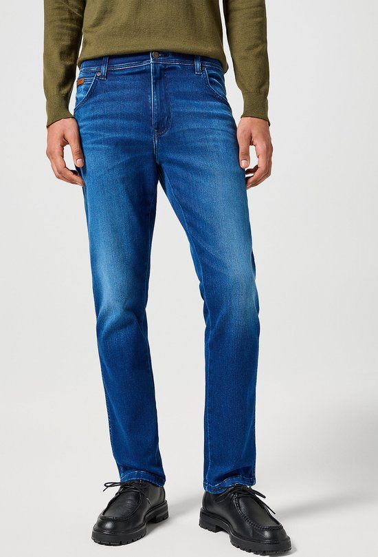WRANGLER TEXAS SLIM Heren Jeans - Maat 32/30 - Donkerblauw - Slim Fit