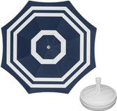 Merkloos Parasol - Navy - Stokparasol - Hout - Polyester - D140 cm