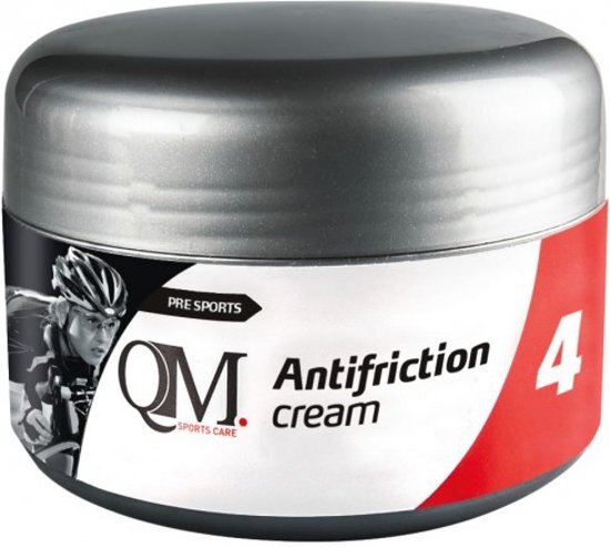 QM SPORTSCARE ANTIFRICTION CREAM AntibacteriÃ«le ontsmettende en schimmelwerende crÃ¨me voor koersbroeken en alle plaatsen waar wrijving kan optreden: oksels liezen dijen enz. Voorkomt zitvlakwonden en infecties en geneest ze zelfs