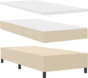 vidaXL Boxspring Bed met Hoofdeinde Crème Stof 100 x 200 cm