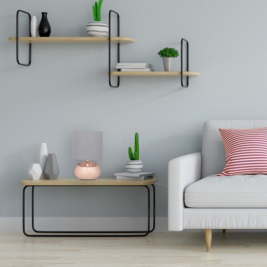 Merkloos Relaxdays Tafellamp Touch - Nachtlamp - Modern - Dimbaar - E14 - Grijs/Koper